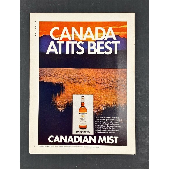 Canadian Mist Whiskey "Canada at its BEST" Dusk Scenery Playboy Vintage Print Ad - Picture 3 of 3